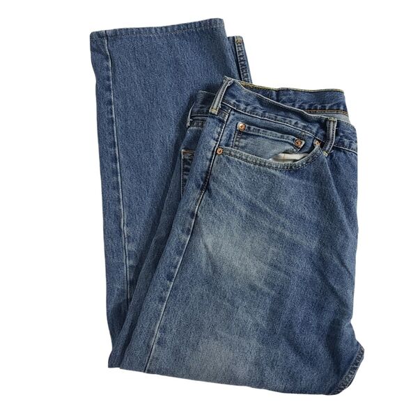 Levi's 505 Jeans Size 40 x 27 Regular Fit Straight Leg Medium Wash Denim Blue - Picture 4 of 11